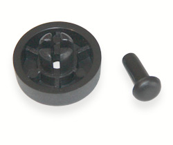 PVC leg HFF-3 D=23.7mm H=13.7mm Black