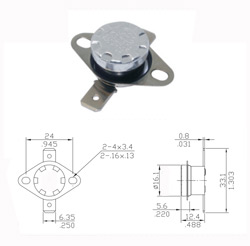 Thermostat KSD301A-80-OF2-B (normally closed)