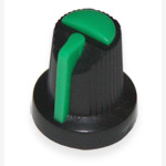 Handle on axle 6mm Star<gtran/> AG21 15x17 Black with green pointer<gtran/>