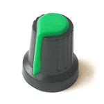 Handle on axle 6mm Star<gtran/> AG02 PLB 15x17 Black with green pointer<gtran/>