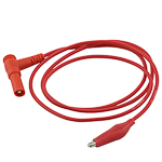 Cable Banana - crocodile red Y206 22AWG 1 meter